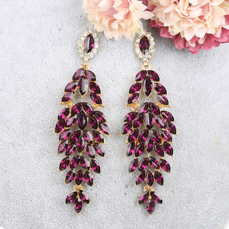 Wholesale Luxury Crystal Marquise Zinc Alloy Earrings